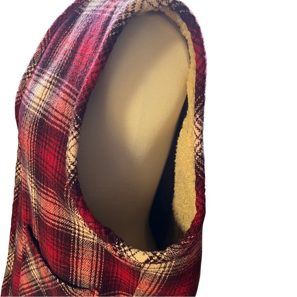 BANANA REPUBLIC plaid sherpa vest size small - Picture 3 of 4